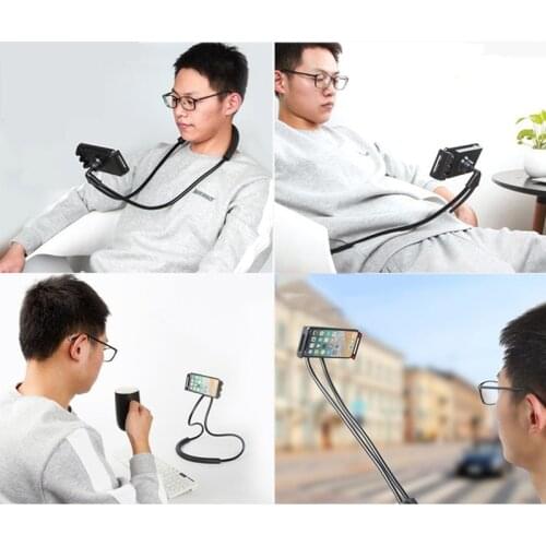 Hanging Neck Multifunctional Mobile Phone Bracket 360 Degree Rotation Bedside Desktop Mobile Phone Hanging Rack Storage Holder
