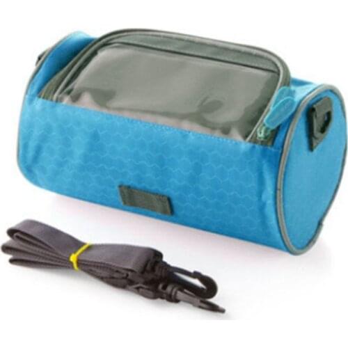 Waterproof Bicycle Handlebar Bag with Transparent Pouch and Adjustable Strap High-Capacity Cycling Front Pack