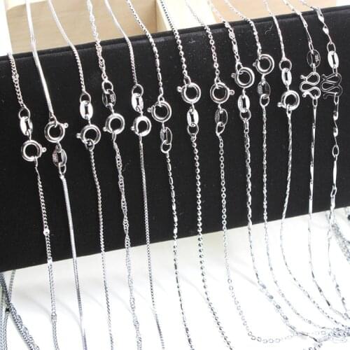 5pcs/lot 925 Silver Plated Water Wave Necklace Chain Women 45cm Length Wholesale Fashion Jewelry Making Chains Necklace