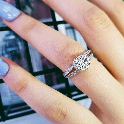 Original 925 sterling Silver Engagement Ring AAA Zircon for Women finger Valentines Day gift classic fashion jewelry R3102