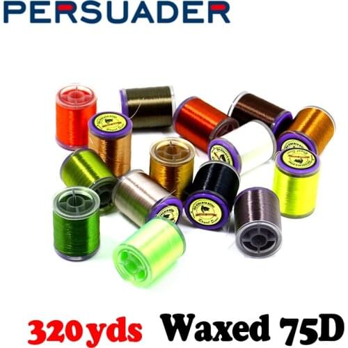 PERSUADER 1spool 250yards high tensile waxed 8/0 fly tying thread 15optional colors lightly twisted 75Denir spooled tying thread
