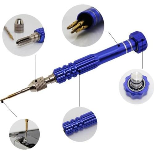 1pc Watch Screwdriver Handle Repair Tool With 5 Bits Phone Glasses High Quality Watch Repair Tools Kit for Watchmaker