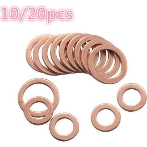 10/20pcs Copper Sealing Solid Gasket Washer Sump Plug Oil For Boat Crush Flat Seal Ring Tool Hardware Accessories Pack New