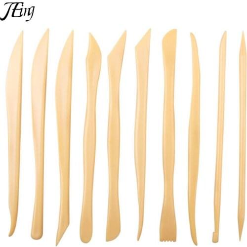 10pcs Wood Wooden Clay Modeling Tools Set Polymer Clay Tools Sculpting DIY Pottery Ceramics Tools Sculpture Sculpt