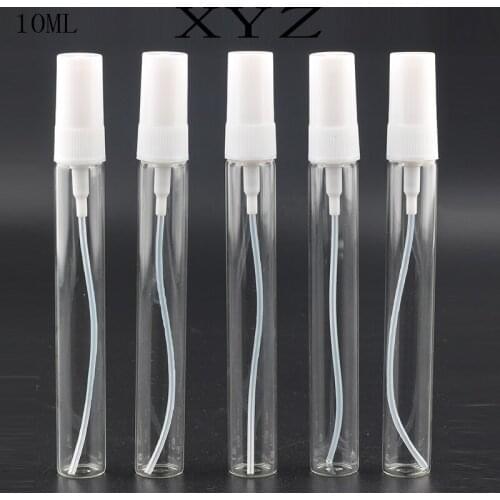 100pcs Mini transparent glass perfume bottle atomizer cosmetics container Travel portable spray bottle Repeatable filling 10ml