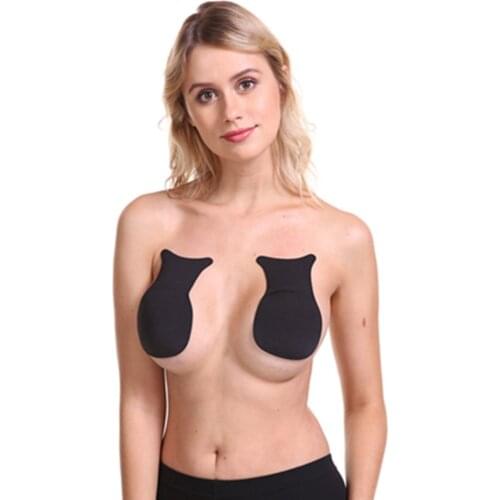 2 PCS Silicone Women Breast Lift Cover Bra Invisible Pasties Adhesive Nipple Cover Sweat-proof Reusable Strapless Backless Bra