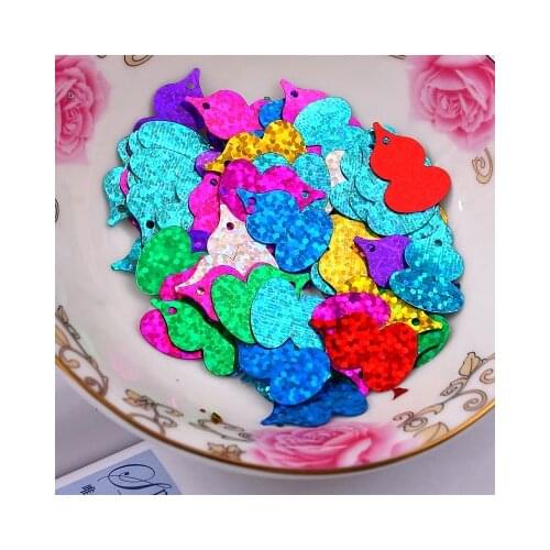 300pcs/lot 20mm Flat Bottle Gourd Pear-Shaped Sequins 2 Holes Sewing Kids DIY Garment Accessories Mix Laser Colors