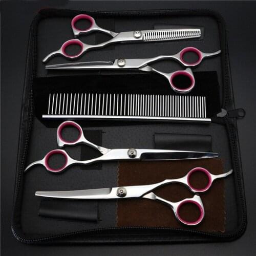 4Pcs Dog Scissors Steel Hairdressing Scissors Set Dog Grooming Scissors Cat Hair Thinning Shear Hair Cutting Scissors For Dogs