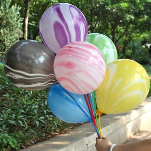 40pcs Colorful 12inch Wedding Valetines Day Agate Marble Balloons Decoration Baby Shower Birthday Party Agate Decor Supplies