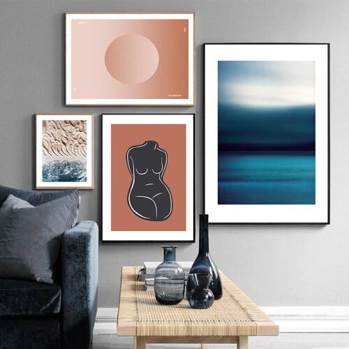 Abstract Human Poster Modern Blue Canvas Painting Letter Wall Art Print Wall Picture For Living Room On The Wall Home Decoration