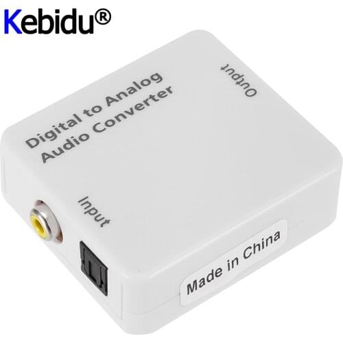 Audio Adapter Optical Coaxial Toslink Digital To Analog Audio Converter RCA L/R 3.5mm Signal To Analog Adapter White With Cable