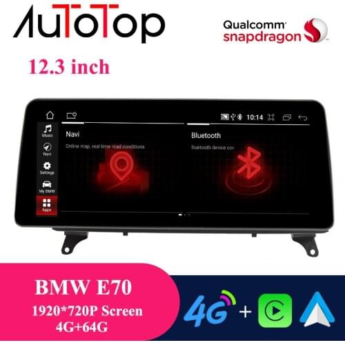 AUTOTOP 12.3" Snapdrago 1920*720p Car Radio Navigation Multimedia Player GPS Stereo For BMW X5 E70/X6 E71 (2007-2013) CCC/CIC BT