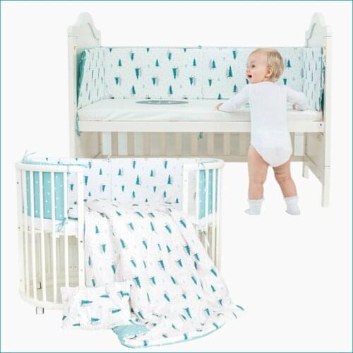 Baby Bed Bumper L-Shaped Cotton Padded Baby Crib Infant Bebe Nest Protector Cot Bumper Room Decoration Single Piece 120*30 cm