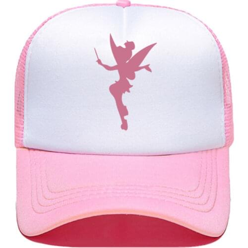 Tinkerbell Fairy Silhouette Cartoon Fairy Baseball Cap Trucker Hat For Women Men Unisex Mesh Adjustable Size Parent-child Hats