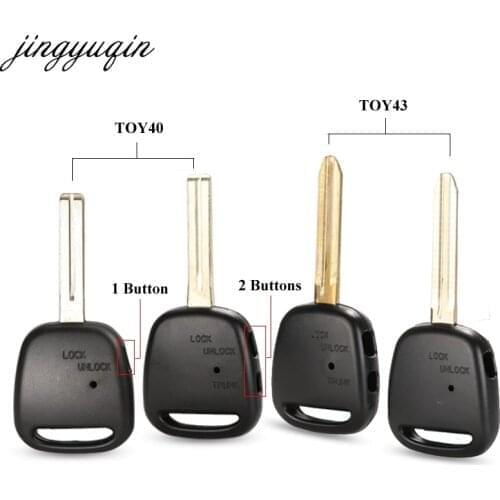 Jingyuqin 1/2 Side Buttons Remote Car Key Shell For TOYOTA Carina Estima Harrier Previa Corolla Celica TOY43/Toy40 Uncut Blade