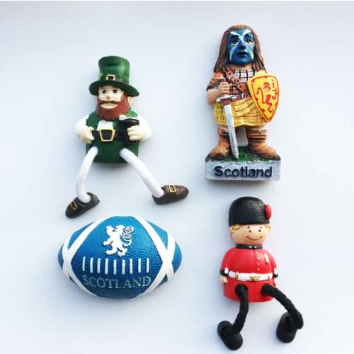 British Scottish Fridge Magnets Tourism Souvenir Magnetic Refrigerator Stickers 3D Resin Craft Gift Home Decoration