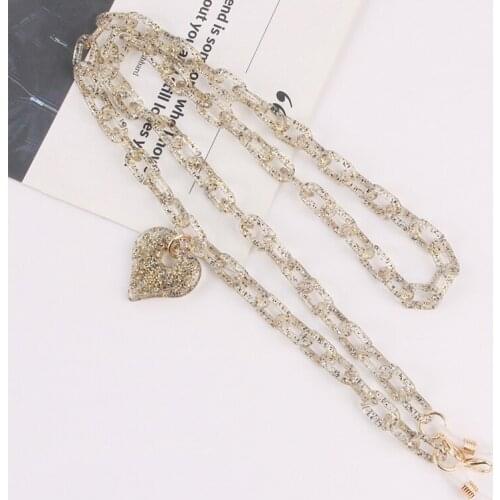 Acrylic Chain Face Mask Necklace Glasses Chain Sunglasses Straps Mask Lanyards Women Men Neck Chains Holder Heart Geometric