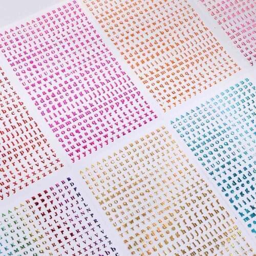 Colorful 26 Alphabets Nails Sticker DIY Manicure Adhesive Decal English Letter Back Glue Art Decorations Waterproof