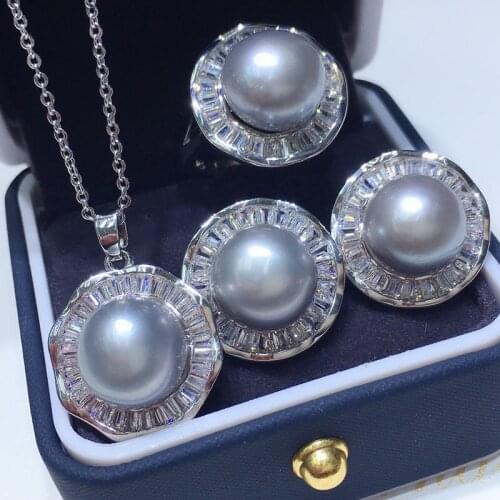 DIY Pendant Ring and Earrings Jewelry Set Base Mountings Settings Findings Jewelry Settings Parts for Pearls Beads Stones