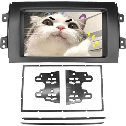 Double 2 Din Car Stereo Radio Panel for Suzuki SX4 2007-2013 for Fiat Sedici 2005+ Audio Trim Frame Dash installation kit plate