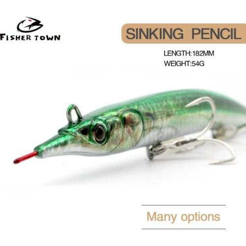 Needlefish Lure Needle Stick Fishing Lure 133mm/30g Sinking Pencil 3D Eyes Artificial Bait Sea Bass Lures