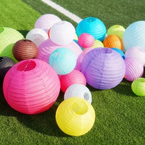 4-6-8-10-12-14-16 inch Chinese Paper Lantern Christmas Halloween Wedding Engagement Party Decoration Hanging Paper Balls Lampion