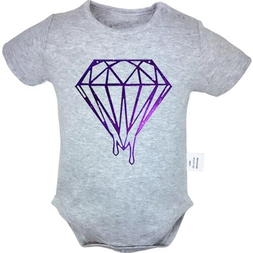 Bleeding Melting Dripping Galaxy Diamond Printed 6-24M Newborn Baby Girl Boys Clothes Short Sleeve Romper Jumpsuit Outfits 100