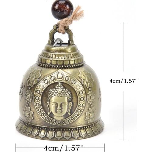 Hot 1PCS Gift Crafts For Good Luck Lucky Blessing Feng Shui Wind Chime Buddha Statue Pattern Bell Fortune Home Car Hanging Decor
