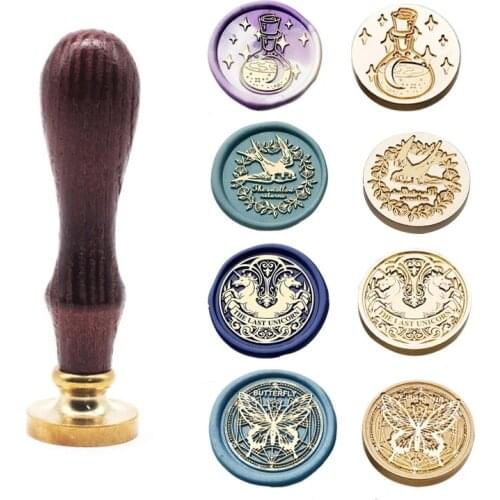 Love Pattern Wax Seal Stamps Retro Happy Birthday Antique Wooden Sealing Scrapbooking Sollos stempel Craft Wedding Decorative