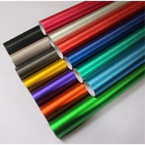 Brushed Metallic Vinyl Wrap Film Matte Brushed Chrome Car Wrapping Foil Sticker Sheet For Motor Computer Furniture Auto Graphic