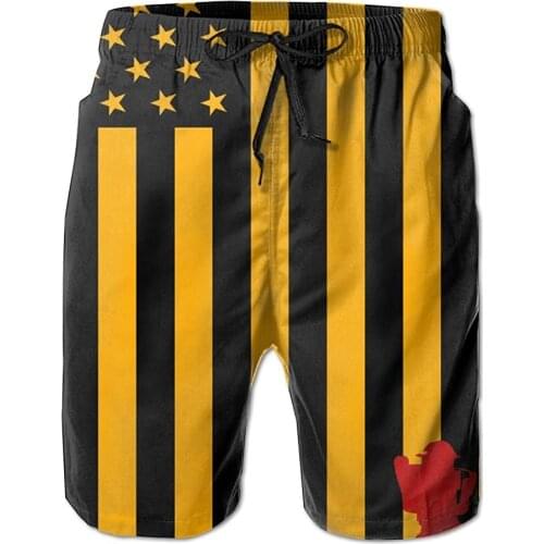 Board Shorts Fishing American Flag Mens Quick Dry Swim Trunks Beach Shorts