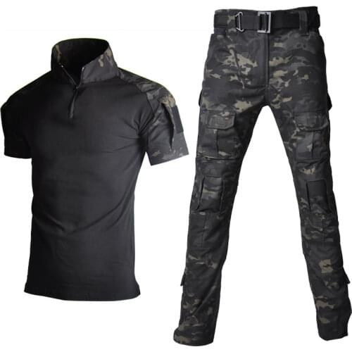 Man Clothing 2021 New Breathable Shirts + Pants Camouflage Suits Tactical Combat Training Suits Set