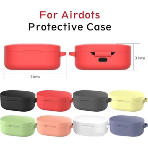 Soft Silicone Case For Redmi Mi AirDots Wireless Bluetooth TPU Cover For Xiaomi Redmi Airdots Case Air Dots Coque With Buckle