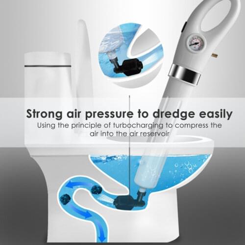 High Pressure Free postage Pump Cleaner Dredge Toilet Plunger Air Drain Blaster Sink Pipe Clogged Remover Bathroom Pipe Bathtub