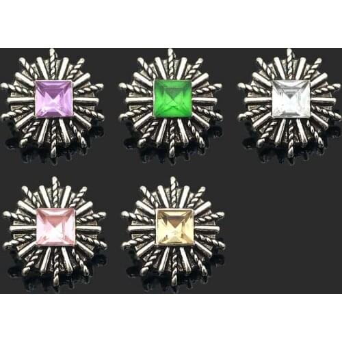 Wholesale Crystal Flower 030 Rhinestones Metal Snap Buttons Fit 12mm Snap button bracelets Earrings necklace For women