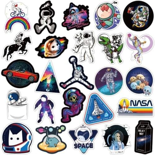 5Set =500PCS Astronaut Space Exploration Stickers Trolley Case Skateboard Notebook Stickers