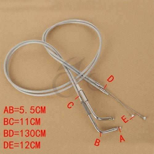 Motorcycle 130CM(51.5") Braided Throttle Cable For Harley Road King Dyna FLHR FLT 1996-2007 hot selling