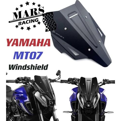Fits For YAMAHA FZ07 MT07 MT-07 mt07 2021 2022 Motorcycle Black Windshield Windscreen Aluminum Kit Deflector Fairing Cover