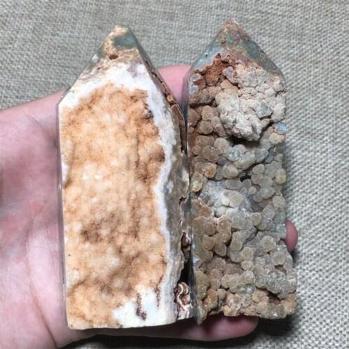 Natural Druzy Grape Agate Crystal Wicca Witchcraft Wand Feng Shui Healing Prehnite Geode Gemstone Tower Spiritual Decor For Home