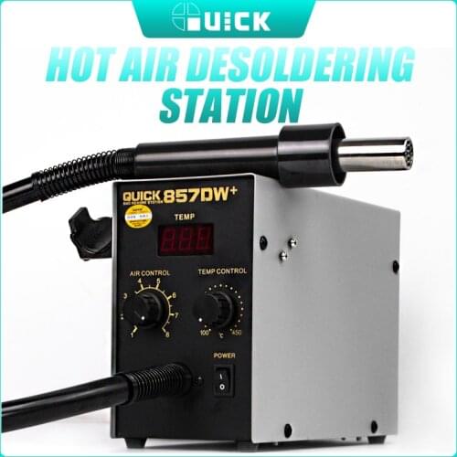 Quick 857DW+ Hot Air Gun with Heater BGA Rework Station SMD Rework Soldering Station 580W Lead Free hot Air Soldering Station