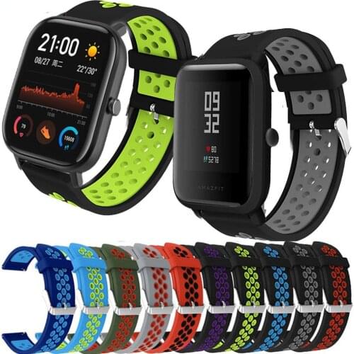 Silicone WatchBands for xiaomi Huami Amazfit BIP youth / BIP lite / GTS replacement Sports Watch strap bracelet band 20MM 22mm