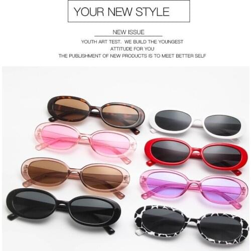 Style Oval Sunglasses Women Vintage Retro Round Frame White Mens Sun Glasses Female Black Hip Hop Clear Glasses UV400 Sunglasses