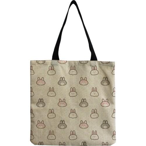 Cartoon Cute Animal Printed Tote Girl Little Yellow Duck Shoulder Handbag Female Large Capacity Shopper Bag Can Custom Pattern