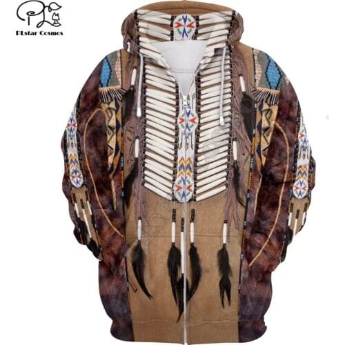 Fashion Hoodie Native Indian 3D Printed zip hoodies Unisex Harajuku streetwear women for men jacket sudadera hombre
