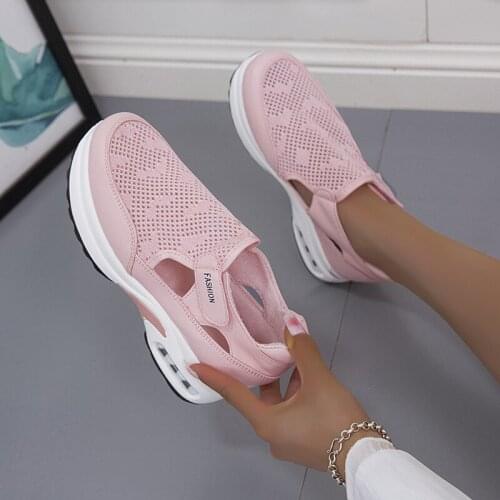 Mesh Breathable Single Shoes 2021 Summer and Autumn New Large Size Hollow Women Casual Shoes Fashion Trend Sports Shoes Women