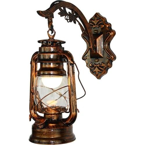 Vintage LED Wall Lamp Retro Kerosene Wall Light European Antique Style Luminaire For restaurant,bar and coffee shop,kitchen