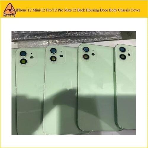 1Pc Housing Battery Door Replacement for iphone 12 Mini Back Battery Rear Door Body Chassis Middle Frame Sim Tray Buttons Case