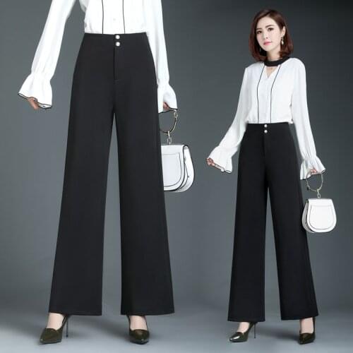 Women Pants Spring Autumn Winter Womens Loose High Waist Large Straight-Leg Pants Womens Bell-Bottom Pants Pantalones De Mujer