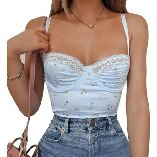2021 Sexy Womens Corset Tops Lace Trim Vintage Ladies V-neck Corset Top For Summer Party Fashion Club Camisole Top Mujer