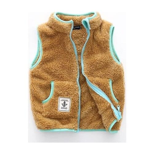 Boy and girl zipper vest made of artificial lamb wool 2-8y